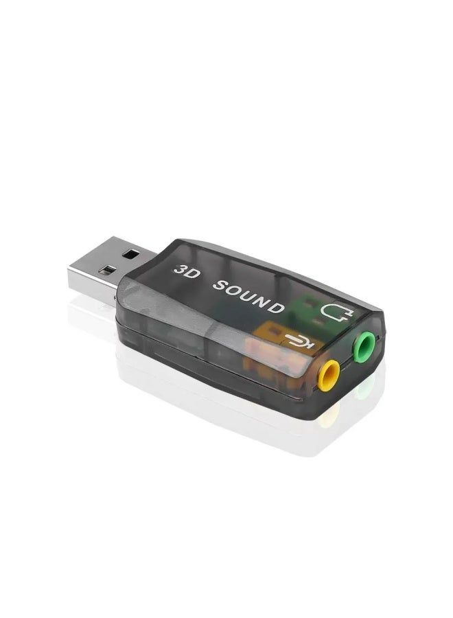 أبلينم محول USB مزود بمقبس سماعة رأس وميكروفون 3.5 ملم، أسود اللون - Image 1